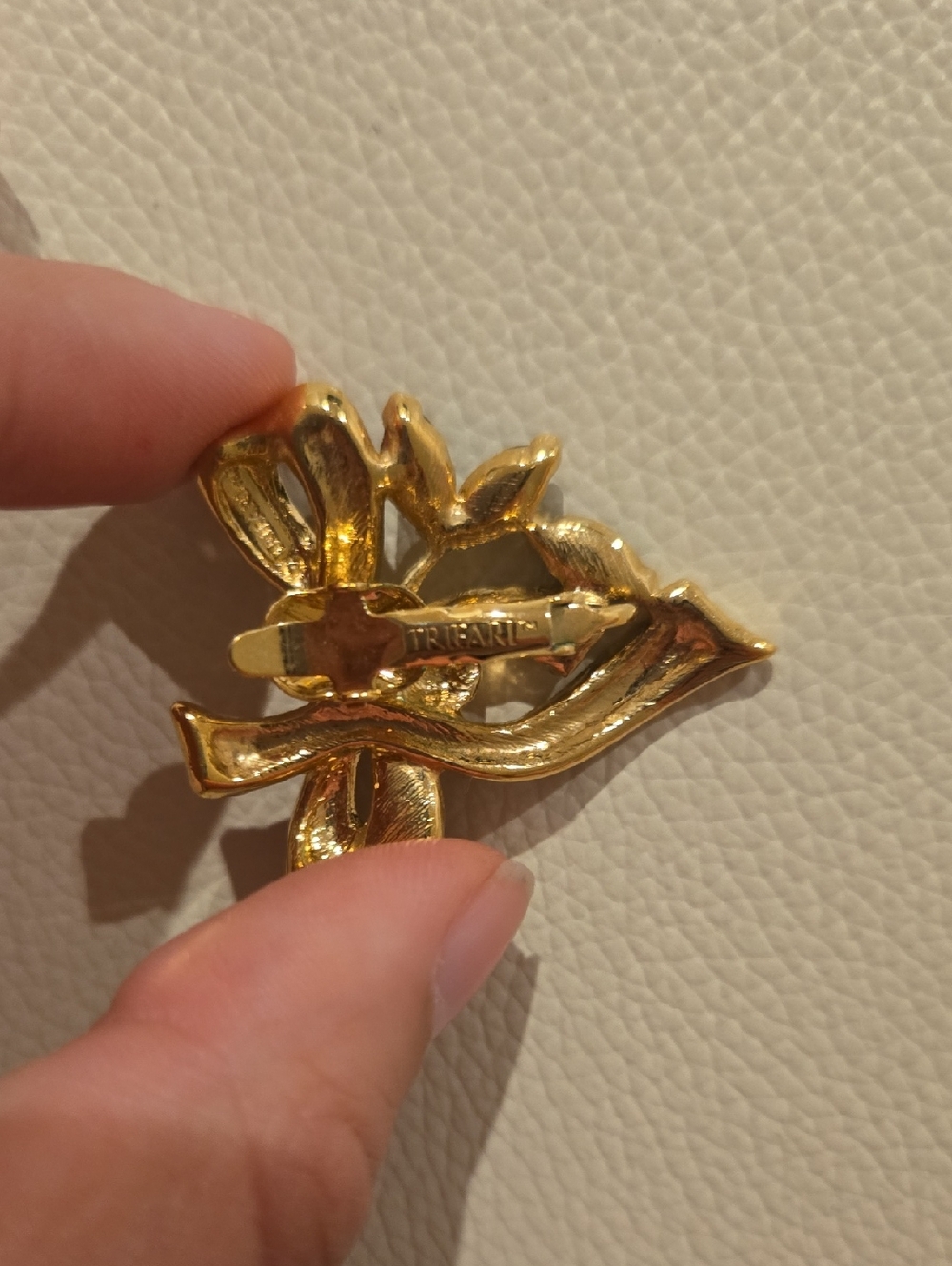 Gold-Tone Bow Earrings with Black Enamel - Picture 5 of 5